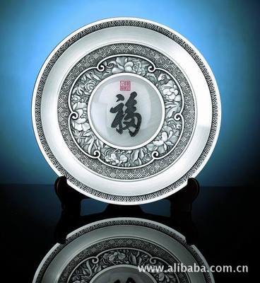 【福盘(镀金) 纯锡工艺品 锡制品 锡盘 奖盘 纯锡摆件 商务礼品】价格,厂家,图片,金属工艺品,深圳市金博兴文化礼品销售部-